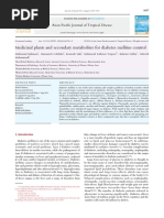 Edicinal Plants and Secondary Metabolites For Diabetes Mellitus Control