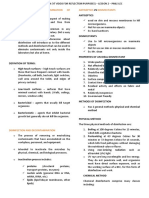 DISINFECTION AND DECONTAMINATION OF WORKING AREA For Reflection