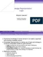 Knowledge Representation: Logic: Wojciech Jaworski