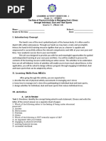 I. Introductory Concept: The Role of Physical Activity in Managing One's Stress Through Individual, Dual and Team Sports