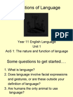 Functions of Language: Year 11 English Language Unit 1 Aos 1: The Nature and Function of Language