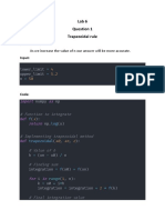 Lab 6 Trapezoidal Rule: Observation