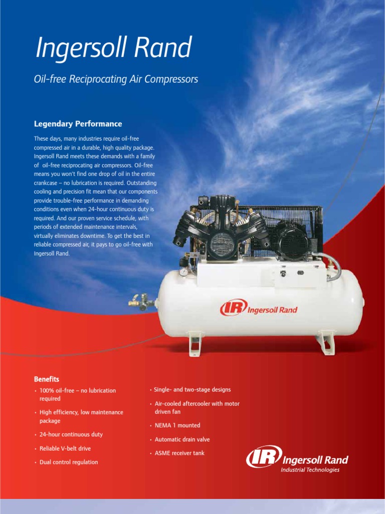 Oil Free Reciprocating Compressors - IR | PDF | Cylinder (Engine ...