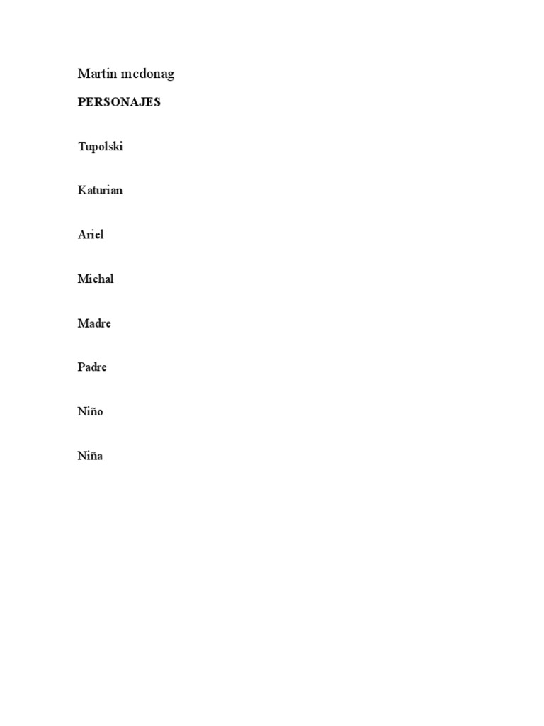 Pillow Man PDF Cuentos Narración