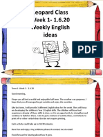 Week 1 English Ideas 1.6.20