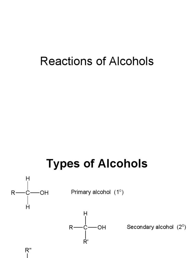 Alcohol Reactions: Types & Mechanisms | PDF | Alcohol | Ester