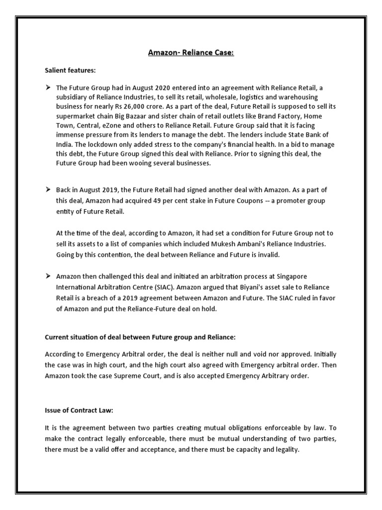 Law Amazon Reliance Case Pdf Justice Crime Violence