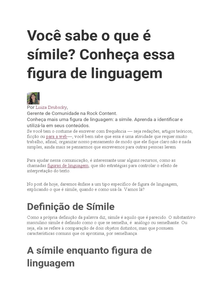 Você Sabe o Que É Símile | PDF | Analogia | Metáfora