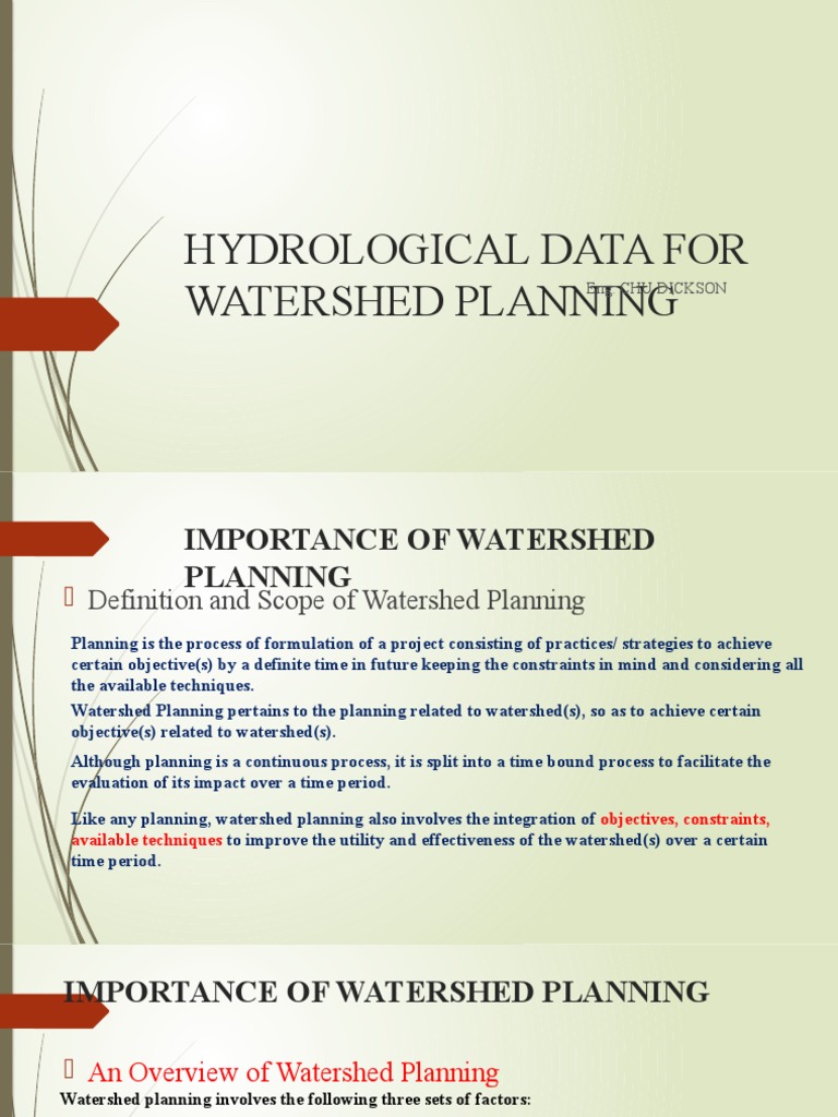 Lecture 3-Hydrological Data For Watershed Planning | PDF | Flood ...
