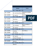 Workshop Schedule