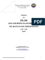 Prelim - Fil 205 Ang Filipino Sa Kurikulum NG Batayang Edukasyon