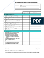 Operational Readiness Review