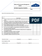 Night Work Inspection Checklist: Health, Safety and Environment Management System