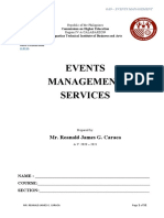 Events Management Services: Mr. Reanald James G. Caraca