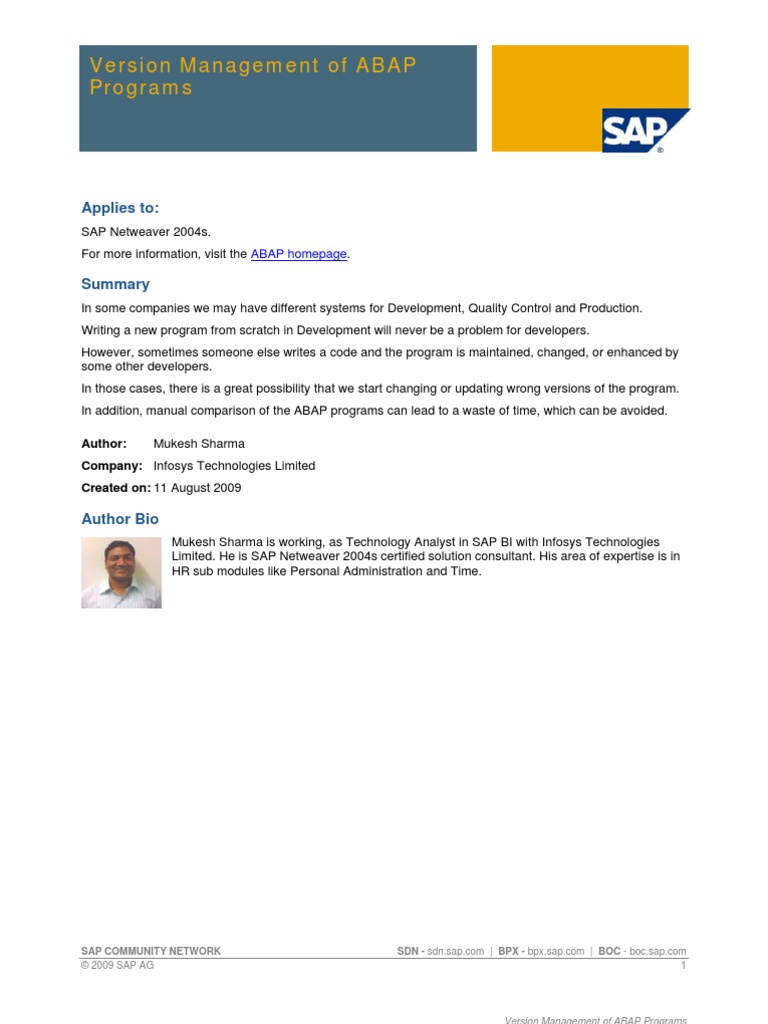 Version Management | PDF