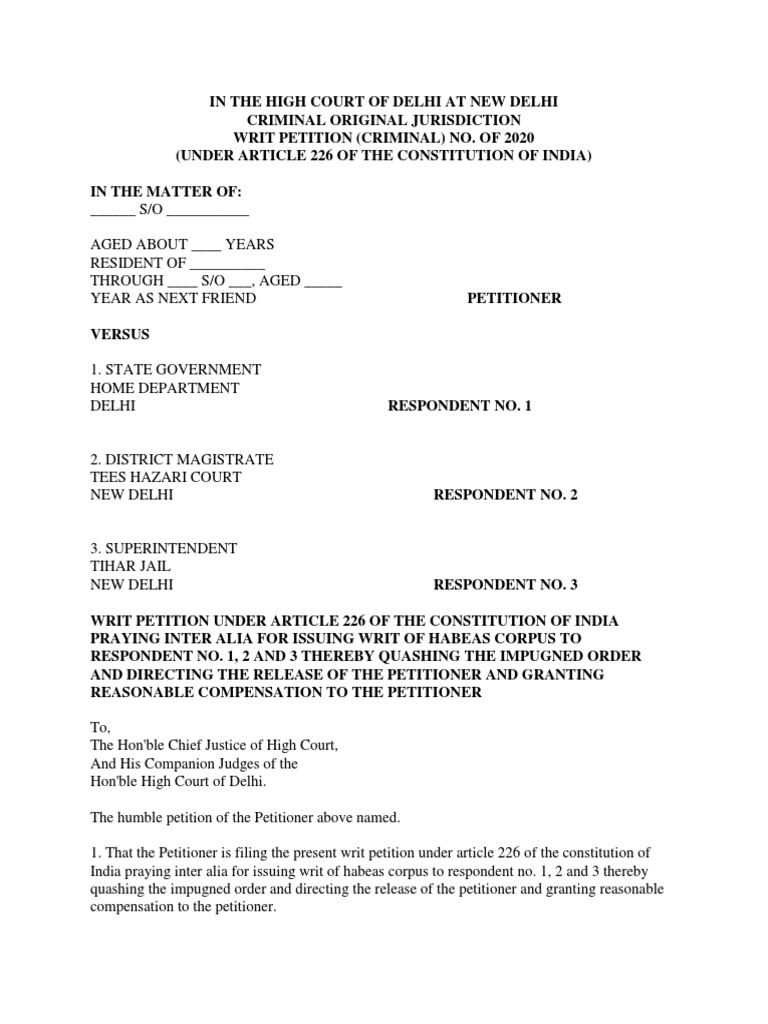 Writs 226 1 | PDF | Remand (Detention) | Writ