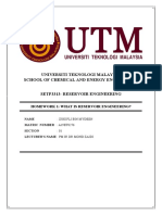 UTM SETP3313 Reservoir Engineering Homework - What is Reservoir Engineering