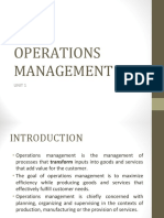 OM Unit 1: Introduction to Operations Management