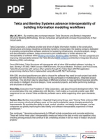Tekla and Bentley Systems Advance Interoperability of Building Information Modeling Workflows_FINAL
