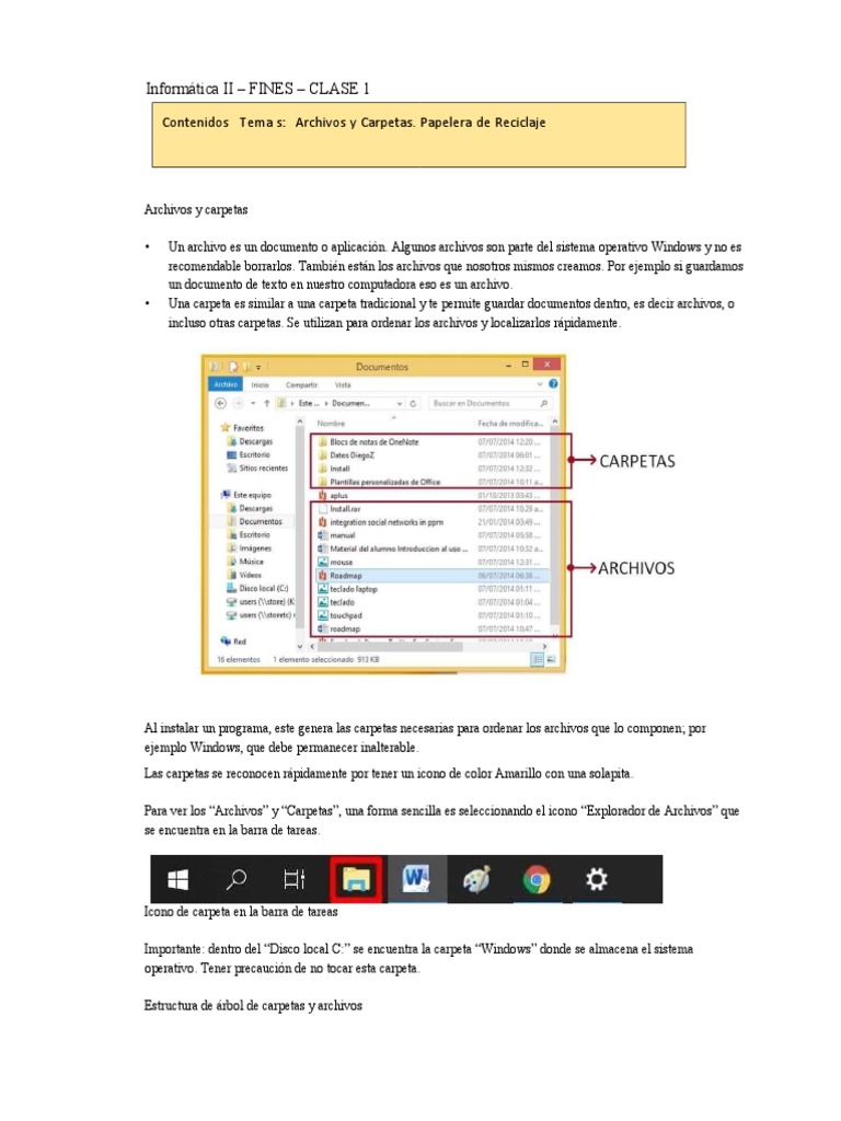 Archivos y Carpetas en Informática | PDF | Archivo de computadora ...