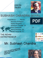 Presentation On Entreprenuer: Subhash Chandra Goyal