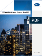 What Makes A Good Audit?: Financial Reporting Council
