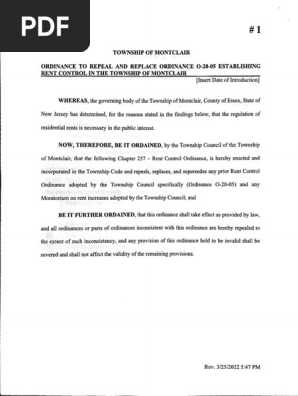 Rent control ordinance 
