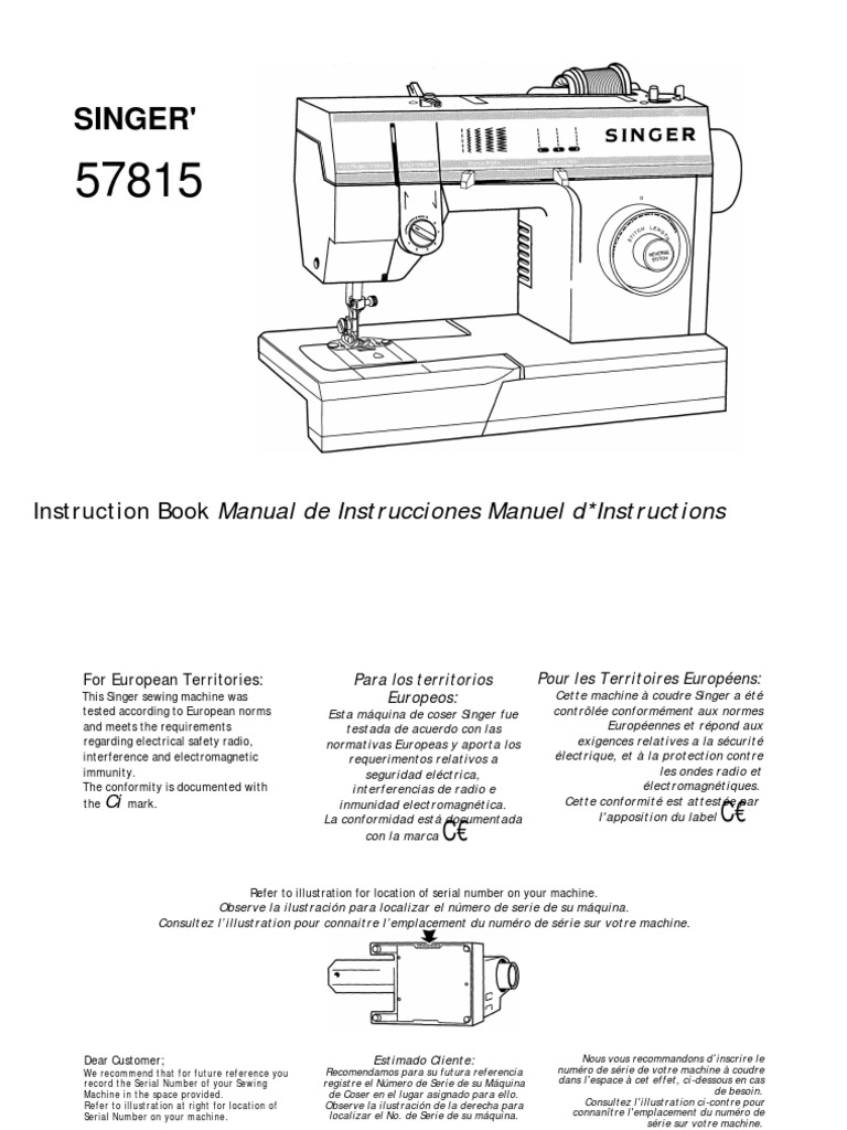 Singer 57815 Sewing Machine Manual PDF