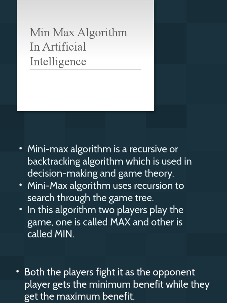 Min Max Algorithm in Artificial Intelligence | PDF