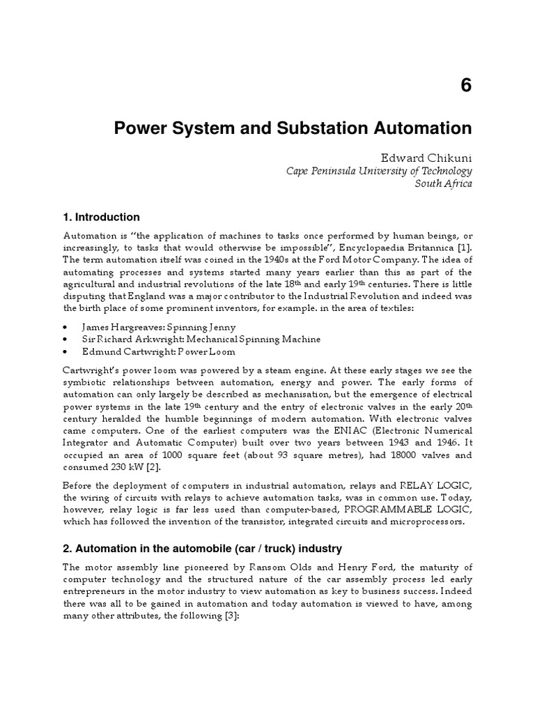 6 Power System and Substation Automation | PDF