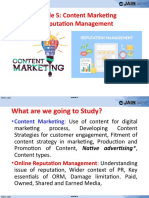 Module 5: Content Marketing & Reputation Management: Prof. A S Iyer