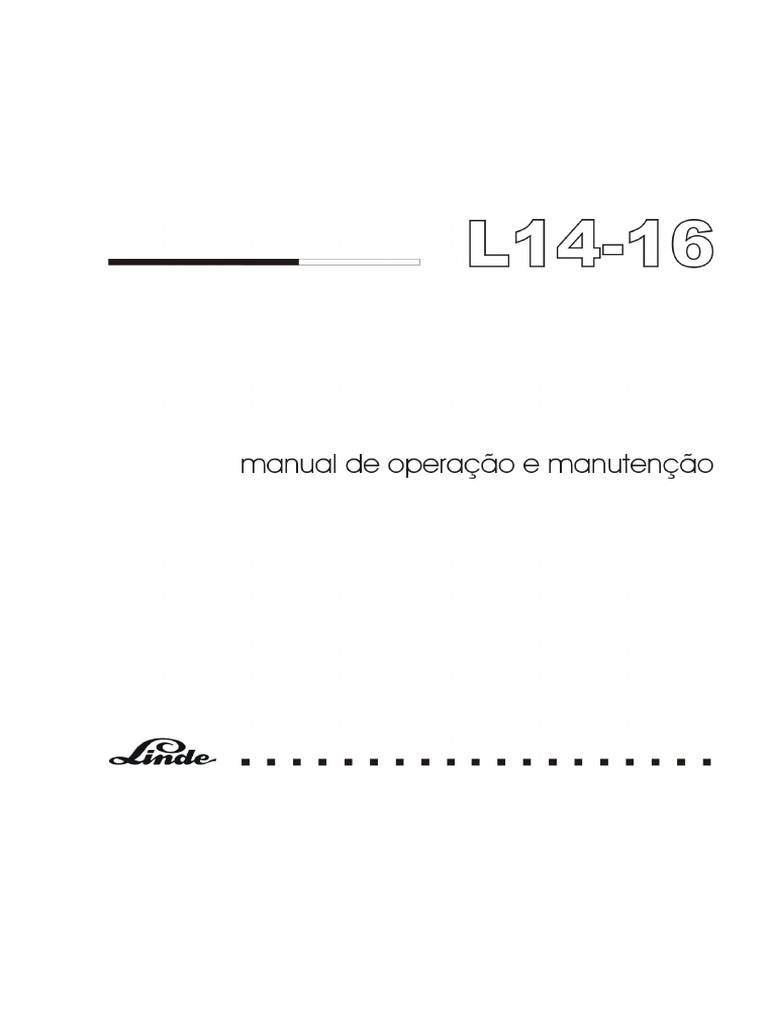 Manual de Operação Linde L14-16 | PDF