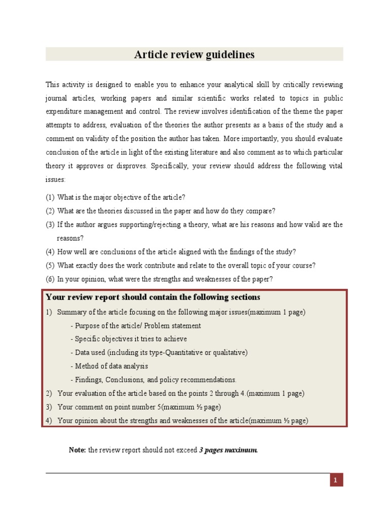 Article Review Guidelines PDF