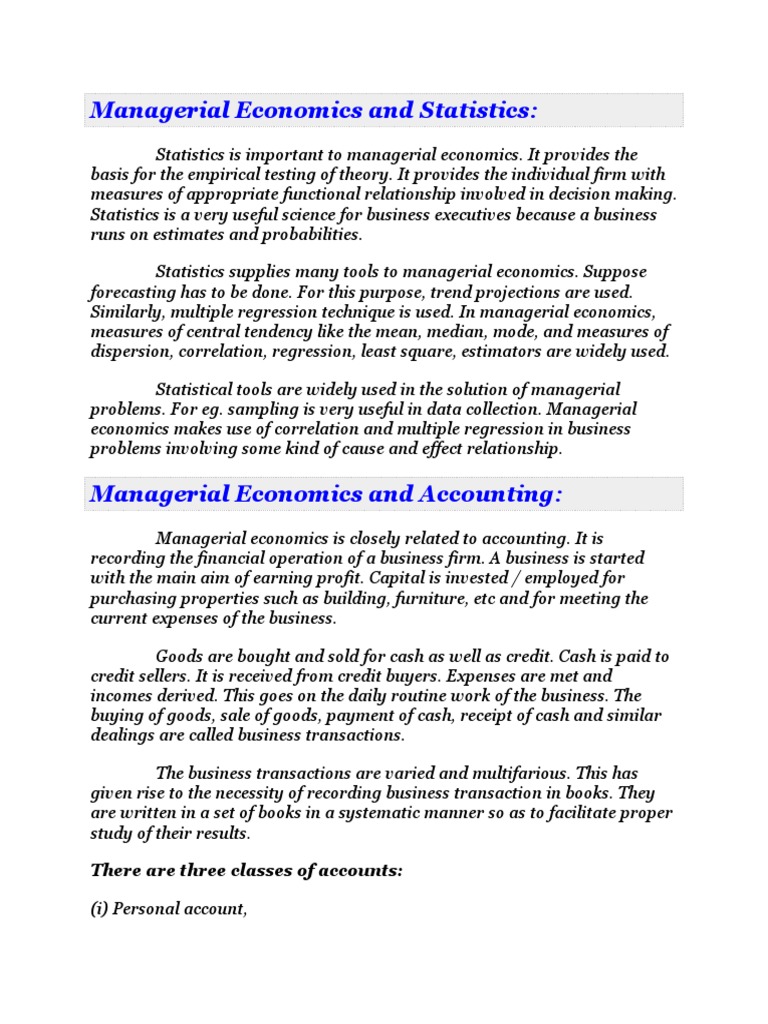 Managerial Economics and Statistics | PDF | Mathematics | Statistics