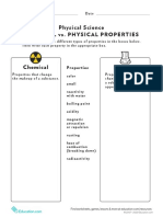 Physical Science Chemical vs. Physical Properties