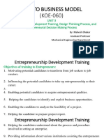 Entrepreneurship Development Training, Design Thinking Process, and Entrepreneurial Decision Making Process