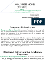 UNIT 3 Entrepreneur Development, Entrepreneur Development Programme Objectives, Importance, Need, Advantages, Scope, EDP Process