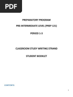 Prep 121 P1-3 Classroom Study Writing Booklet - Student