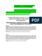 Clima organizacional y calidad de servicio desde la fraternidad