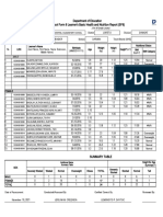 Department of Education School Form 8 Learner's Basic Health and Nutrition Report (SF8)