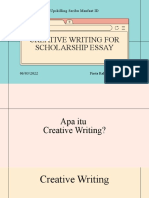 Creative Writing For Scholarship Essay by Firsta RA