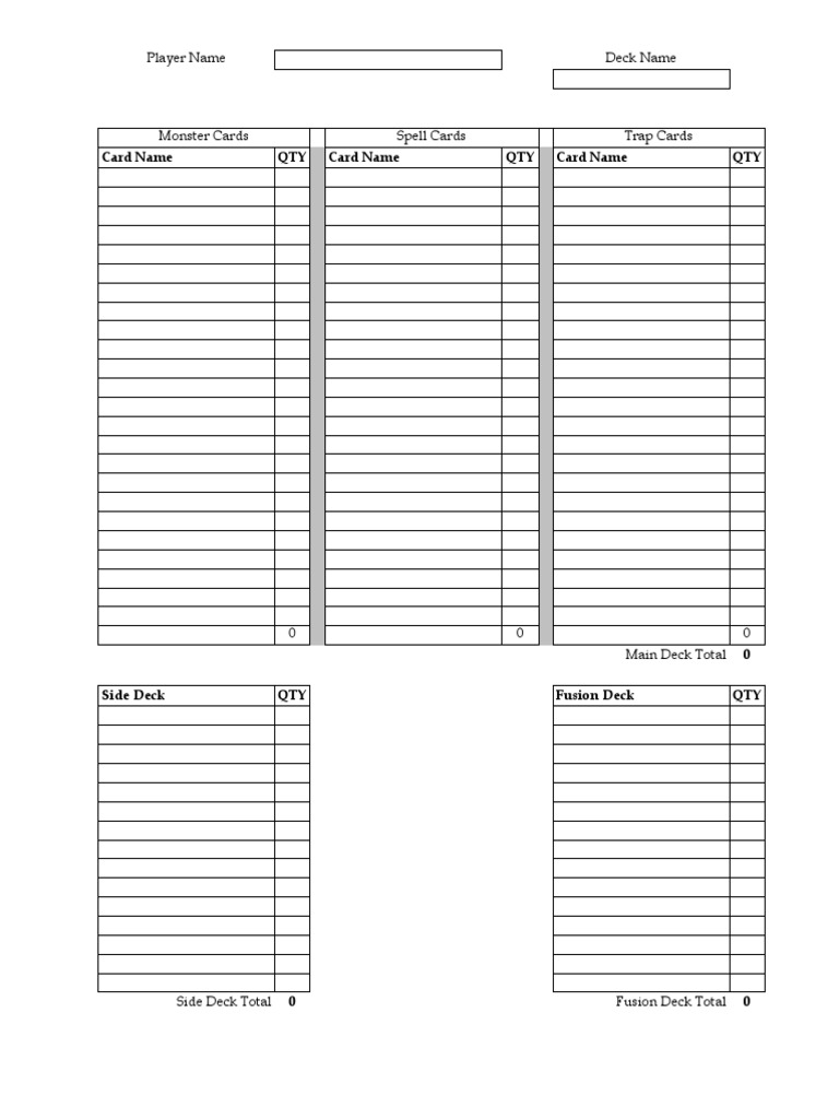 Yugioh Deck List | PDF