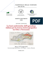 Fonti Archivistiche Dell'agricoltura Italiana Per Le Ricerche Storico-Geografiche Tra Otto e Novecento