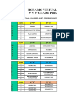 Horario Semanal Virtual 5º y 6º Grado Primaria 2022