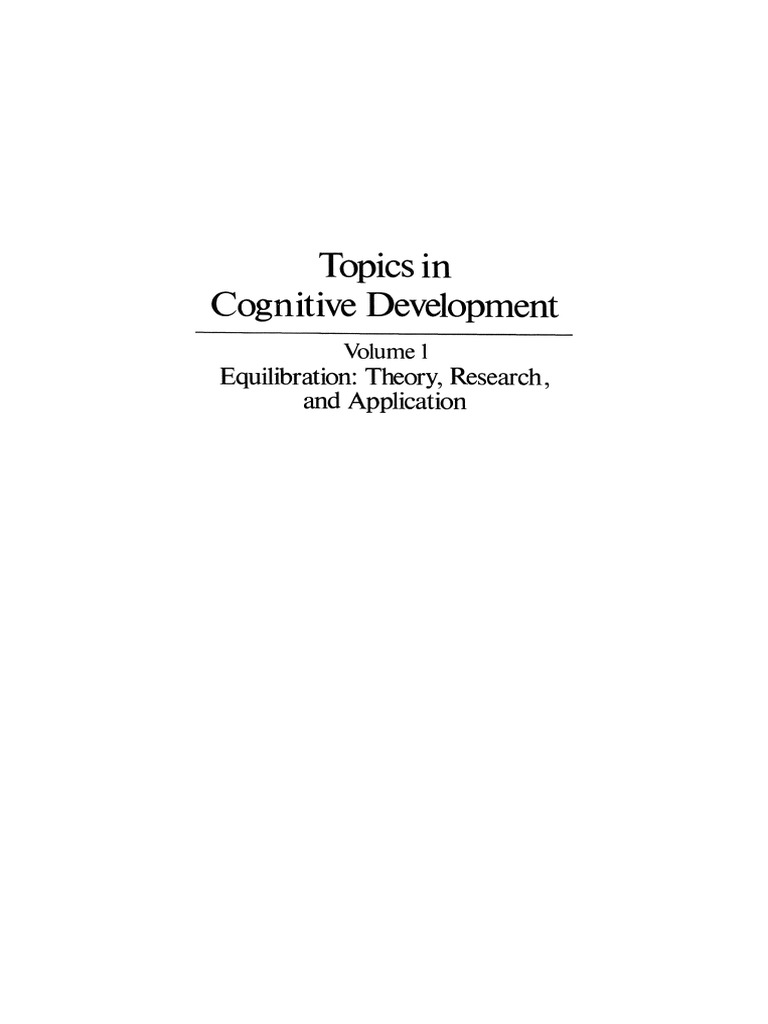 Cognitive Development: Topics in | PDF | Experience | Cognitive Development