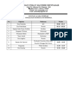 Susunan Acara Webinar Sosialisasi Penerapan Kurikulum Merdeka