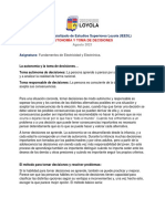 AUTONOMÍA Y TOMA de DECISIONES - Fundamentos de Electricidad y Electrónica