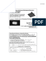 TOPIC: Physics of Advanced Mechanical Materials / Materials for Machines (기계재료특론) (0287) (Prof. Banerjee Narayan) (바너지나라얀 교수님) A brief review of Quantum Mechanics-2