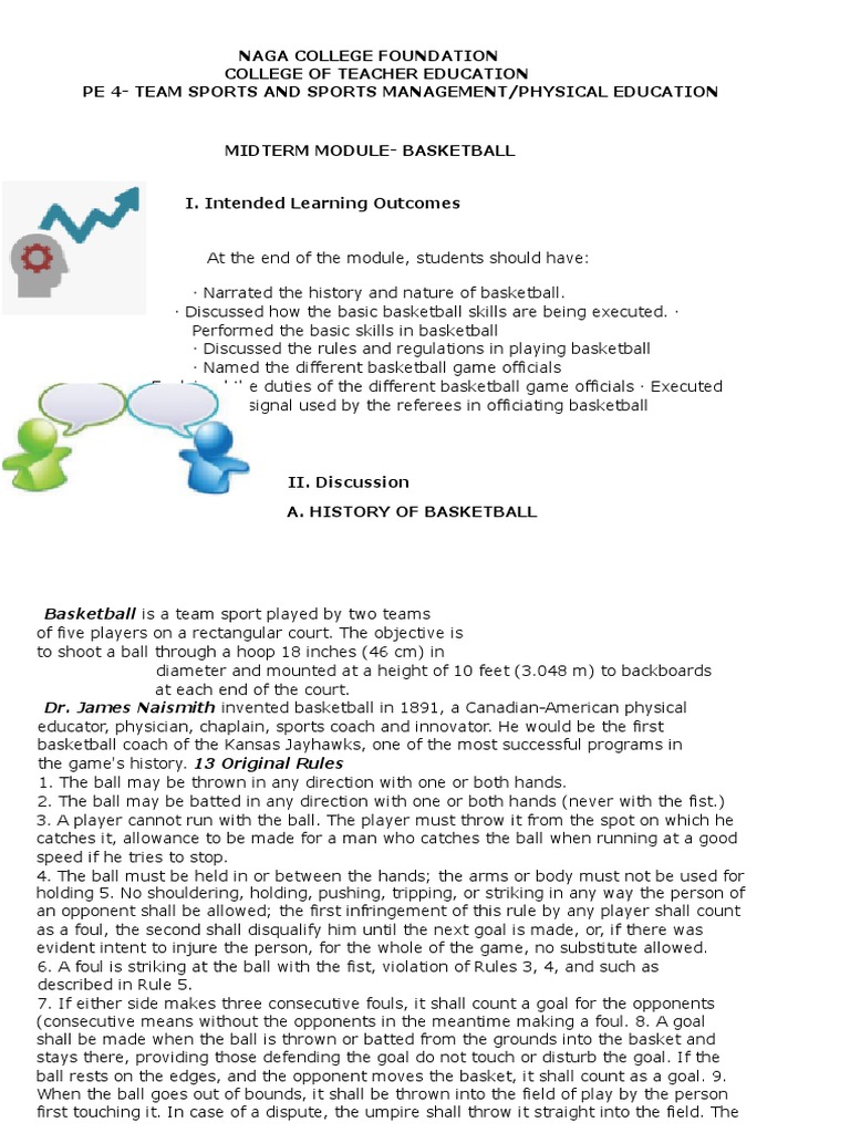 Basketball Midterm Module Guide | PDF | Basketball Positions | Athletic ...