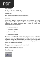 Tor Request Letter | PDF | Educational Stages | Higher Education